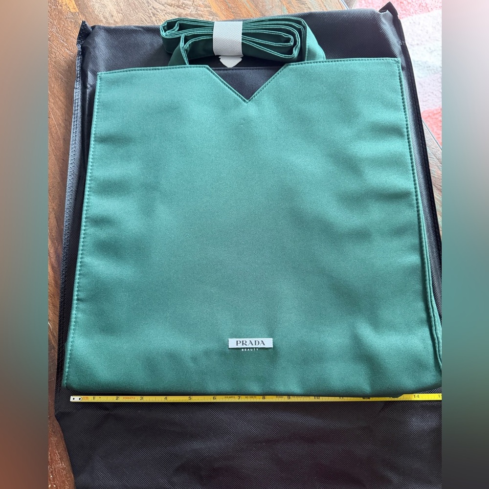 Prada beauty Emerald Green Shopper tote bag